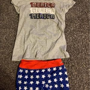 America shirt and star shorts